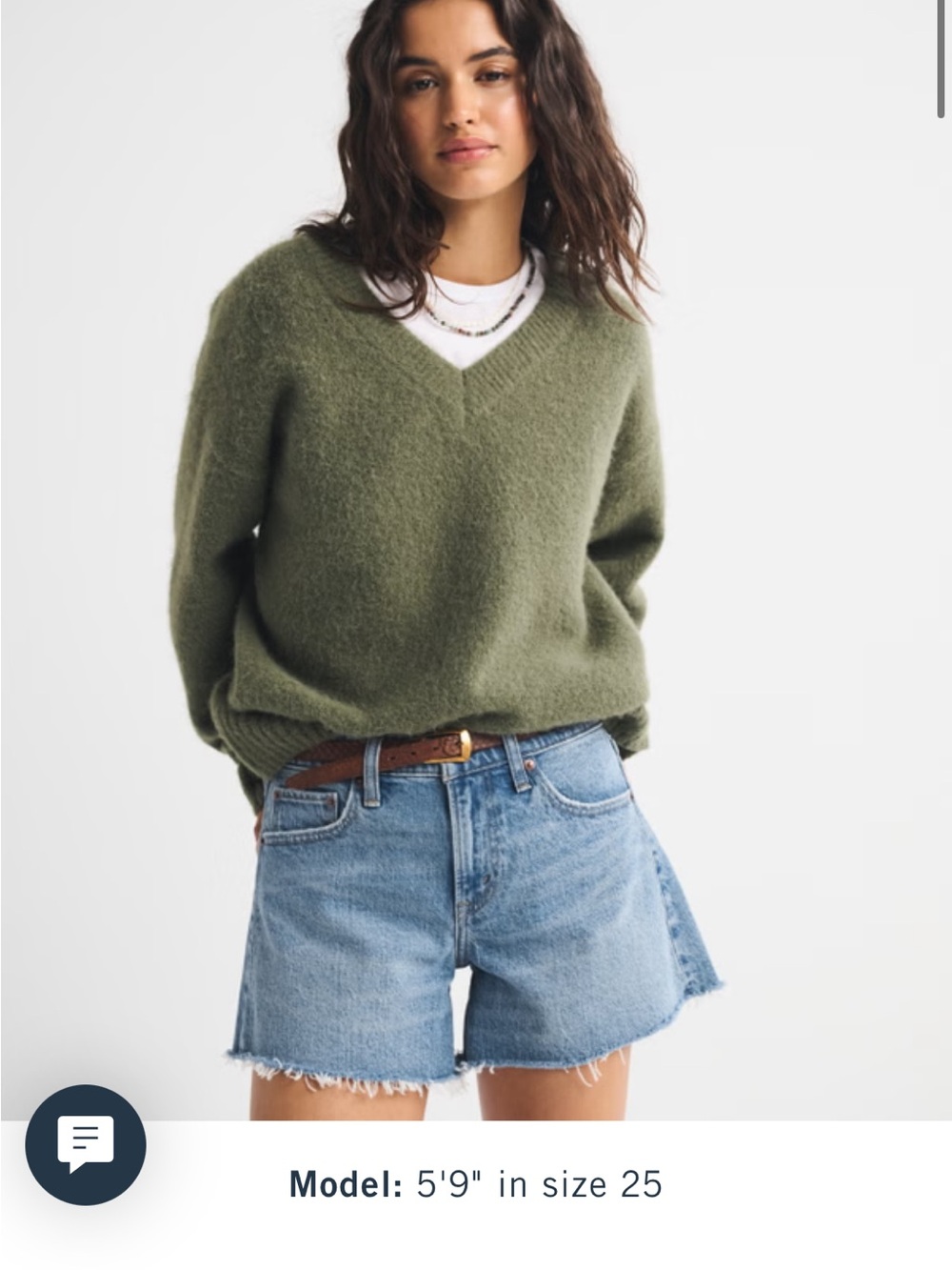 Abercrombie mid rise A-line short